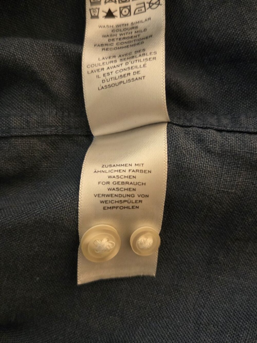 Charles Tyrwhitt 100% Linen Button Up L/S Shirt Mens XL Classic Fit Steel Blue - Picture 8 of 10
